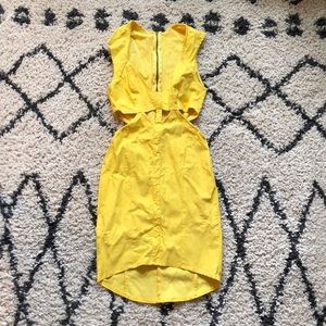 Yellow Cut Out mini dress